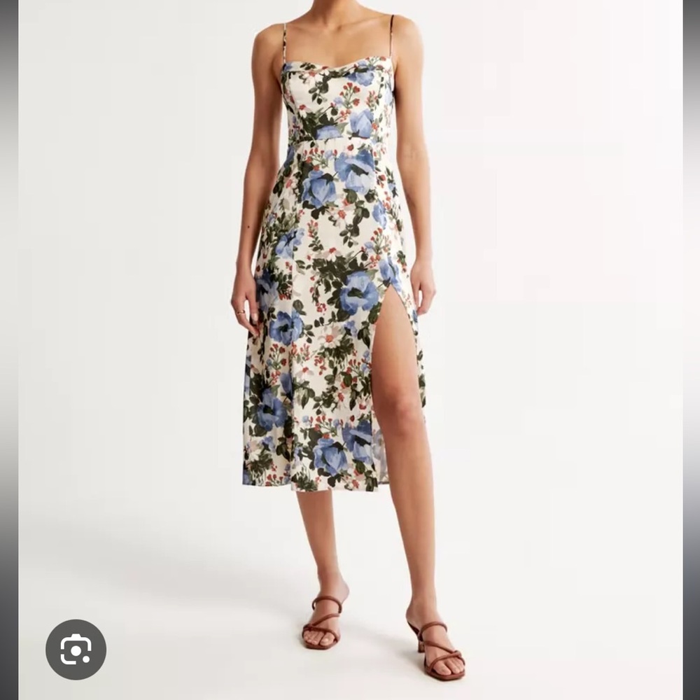 Satin high slight midi dress